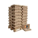 Heizfuxx Nestro XL Blau Holzbriketts Hartholz – 960 kg Palette (96×10 kg), Heizwert ≥4,8 kWh/kg, Rundbriketts