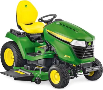 John Deere X590 Rasentraktor mit 137 cm Accel Deep Mähwerk, 23,1 PS Kawasaki EFI Motor, Hydrostat, Allradlenkung